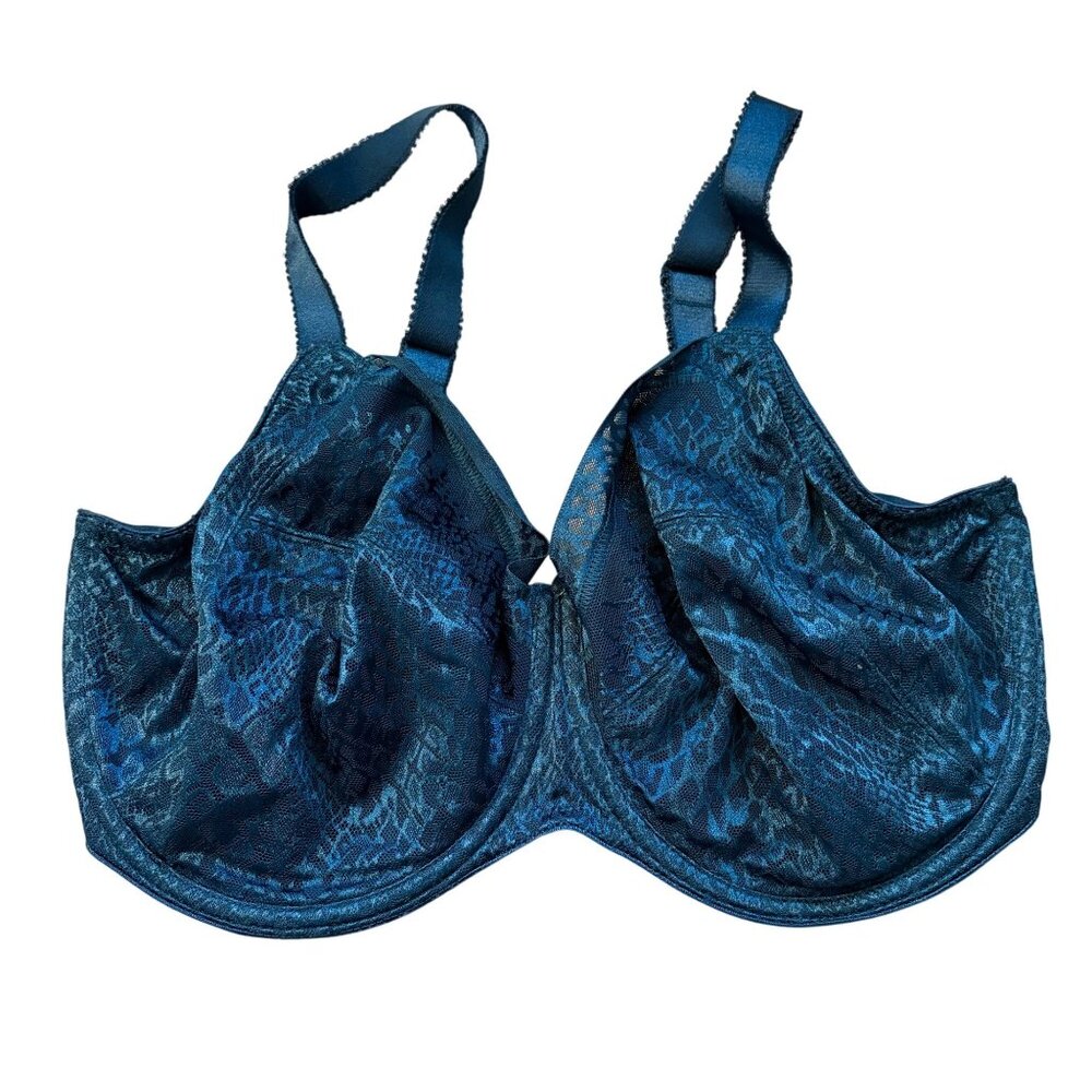 Fantasie Womens Lace Underwire Bra Size 36GG UK Blue Leopard Print